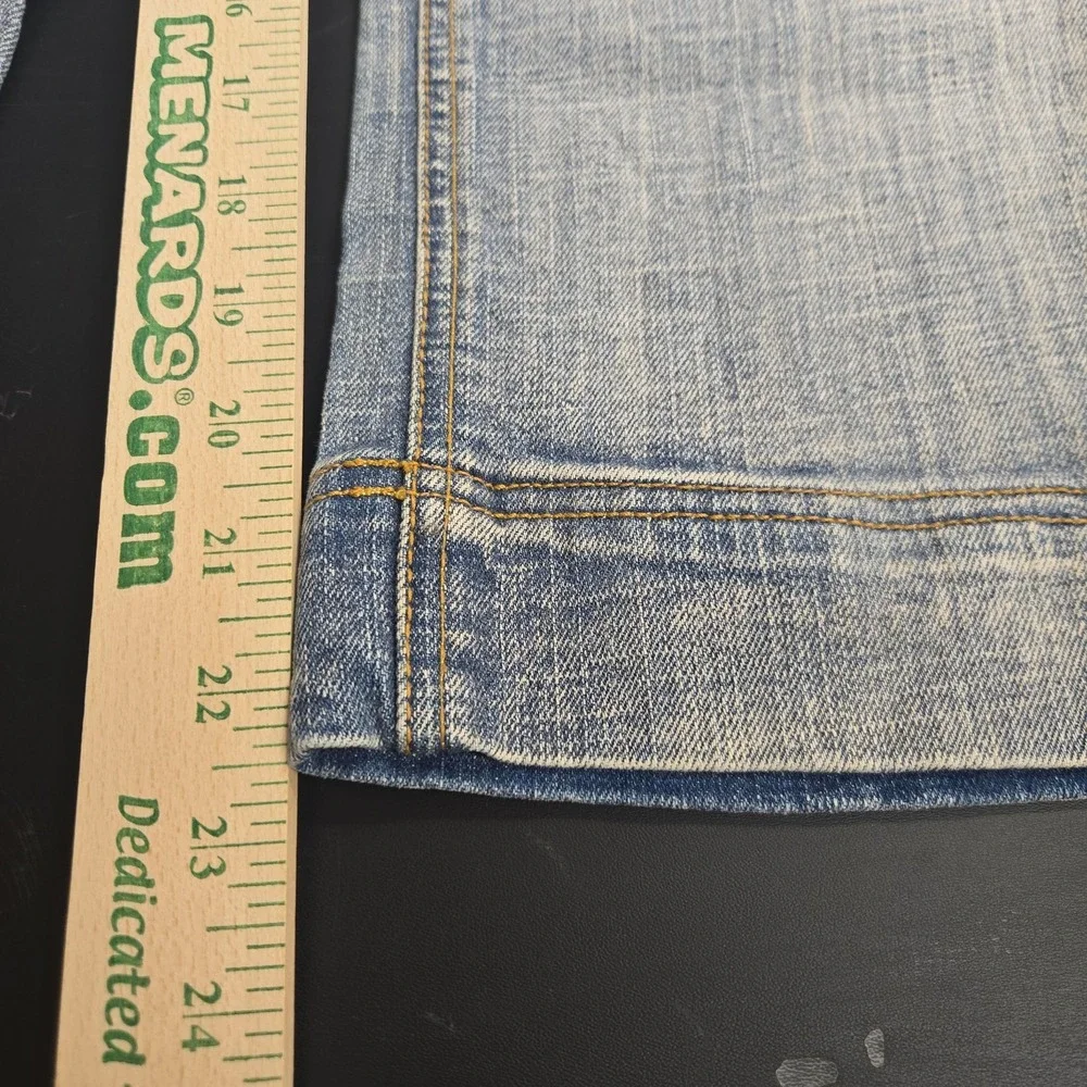 Vintage Mudd Jeans Womens 28x23 Blue Denim 90s Mid Rise Boho Y2K Straight Capri